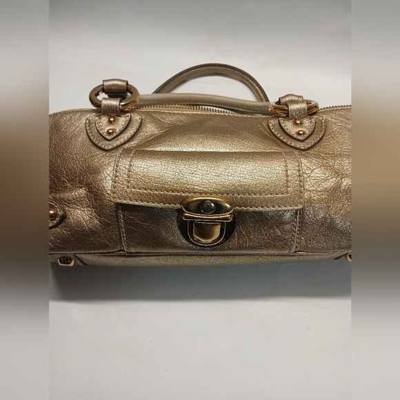Marc Jacob Metallic Gold Women’s Satchel Handbag - Picture 12 of 16